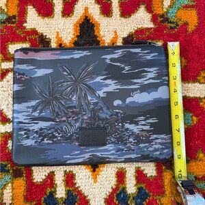 Coach Blue and Purple Tropical Print Pouch